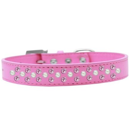 UNCONDITIONAL LOVE Sprinkles Pearl & Light Pink Crystals Dog CollarBright Pink Size 12 UN786009